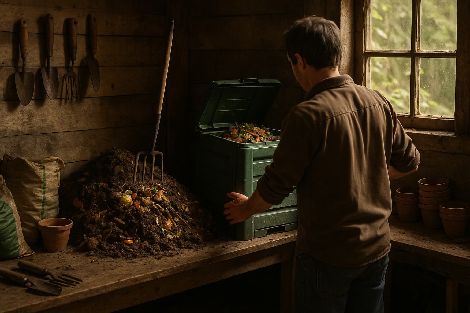 Illustration : Compost en tas ou en bac : choisir selon la place et la patience dont on dispose
