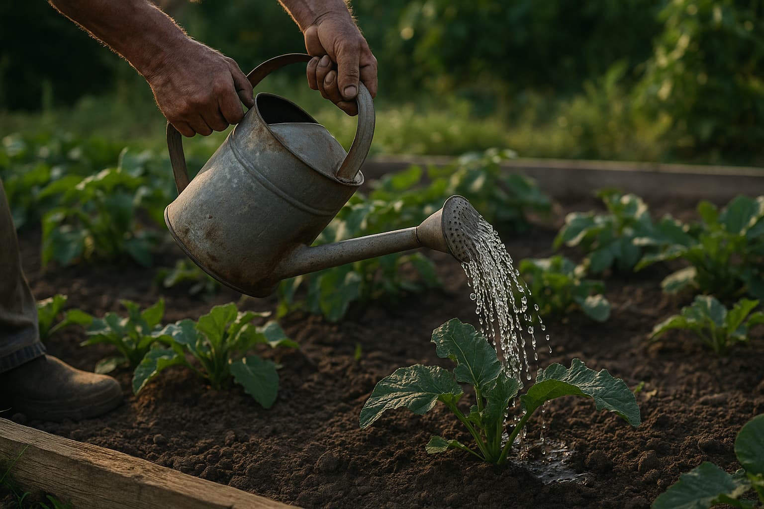 Illustration : Arroser moins souvent mais en profondeur pour des légumes qui encaissent la canicule